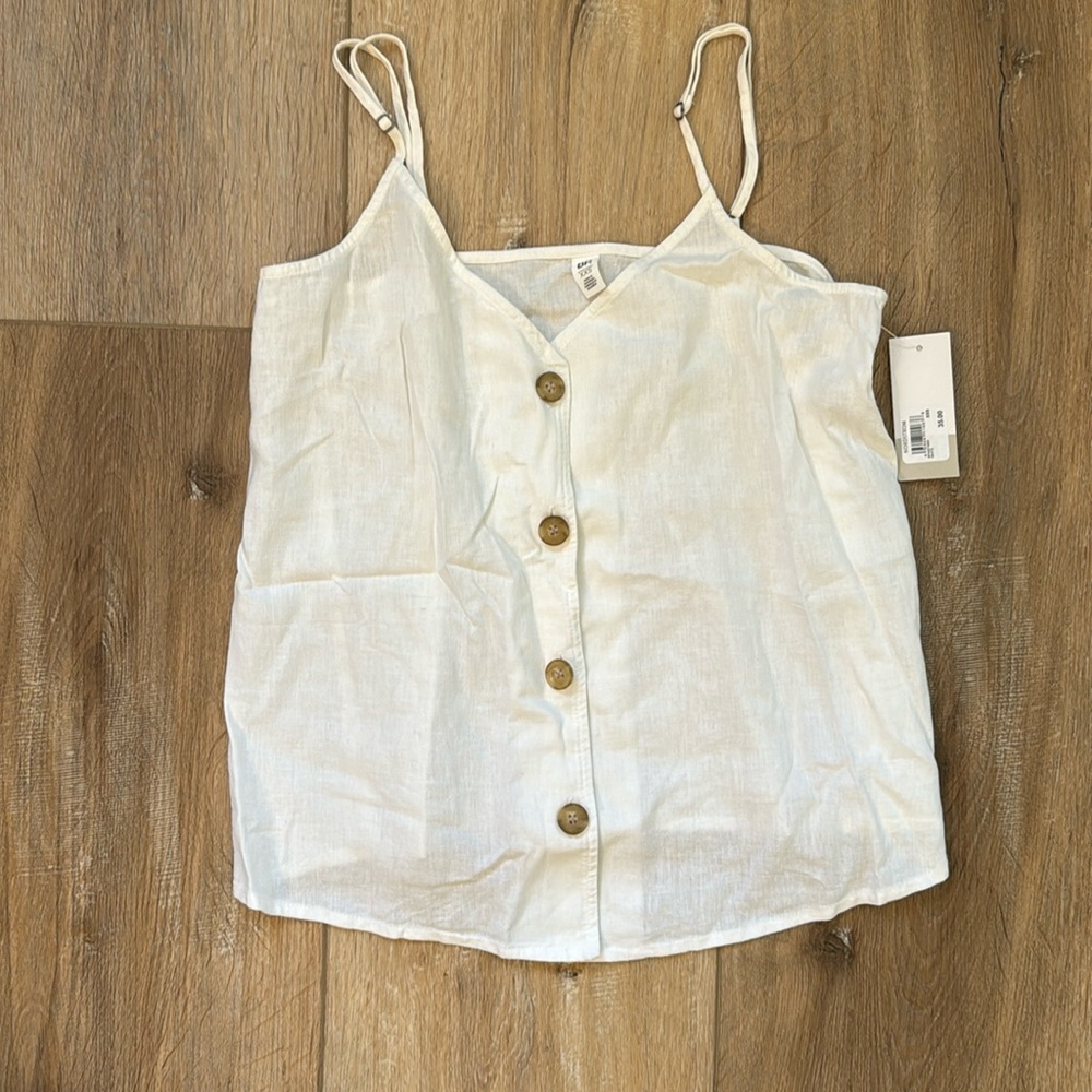 White flowy tank top